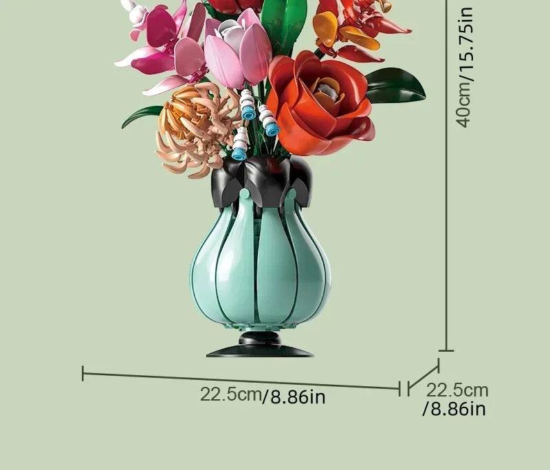 Creative Rose Building Blocks Set Model Flower Pot Gifts - ToylandEU