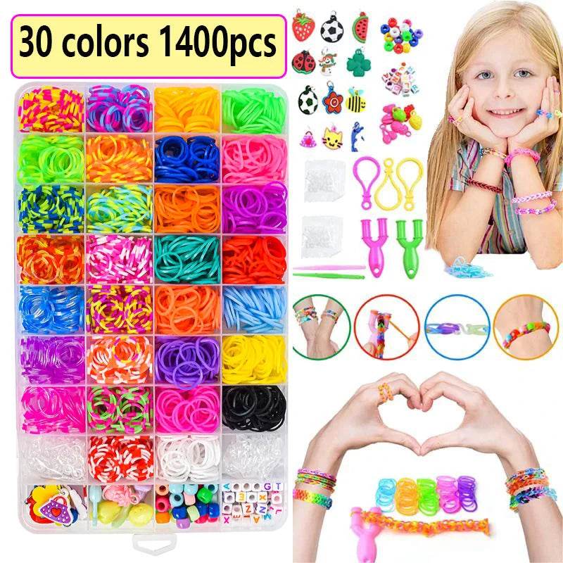Creative Rubber Band Loom Kit With Colorful Beads For Girls - ToylandEU