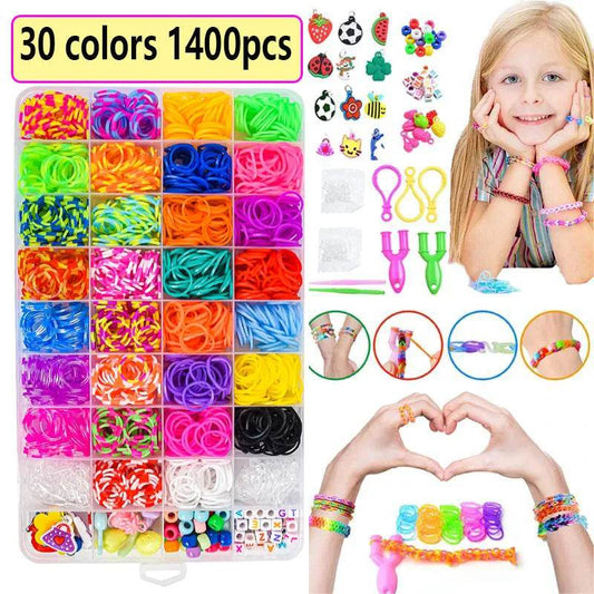 Creative Rubber Band Loom Kit With Colorful Beads For Girls - ToylandEU