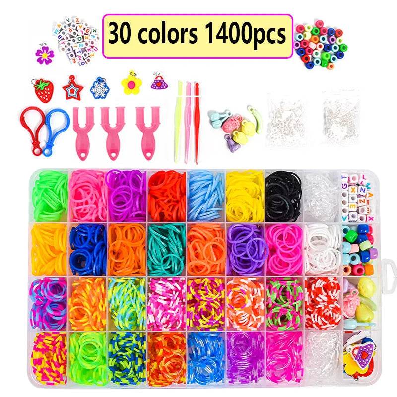 Creative Rubber Band Loom Kit With Colorful Beads For Girls - ToylandEU