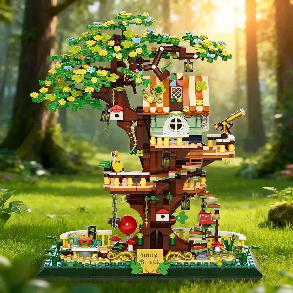 Creative Sakura Tree House Building Blocks Set For All Ages - ToylandEU