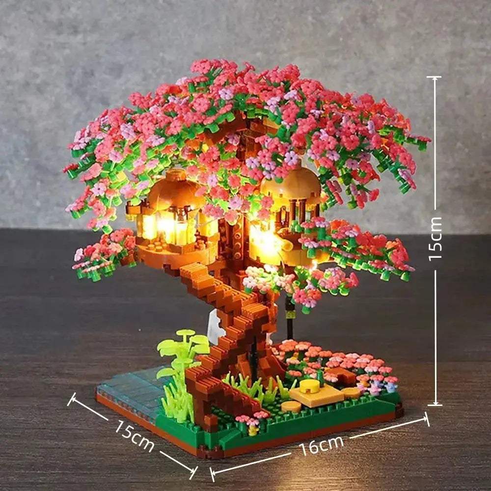 Creative Sakura Tree House Building Blocks Set For All Ages - ToylandEU