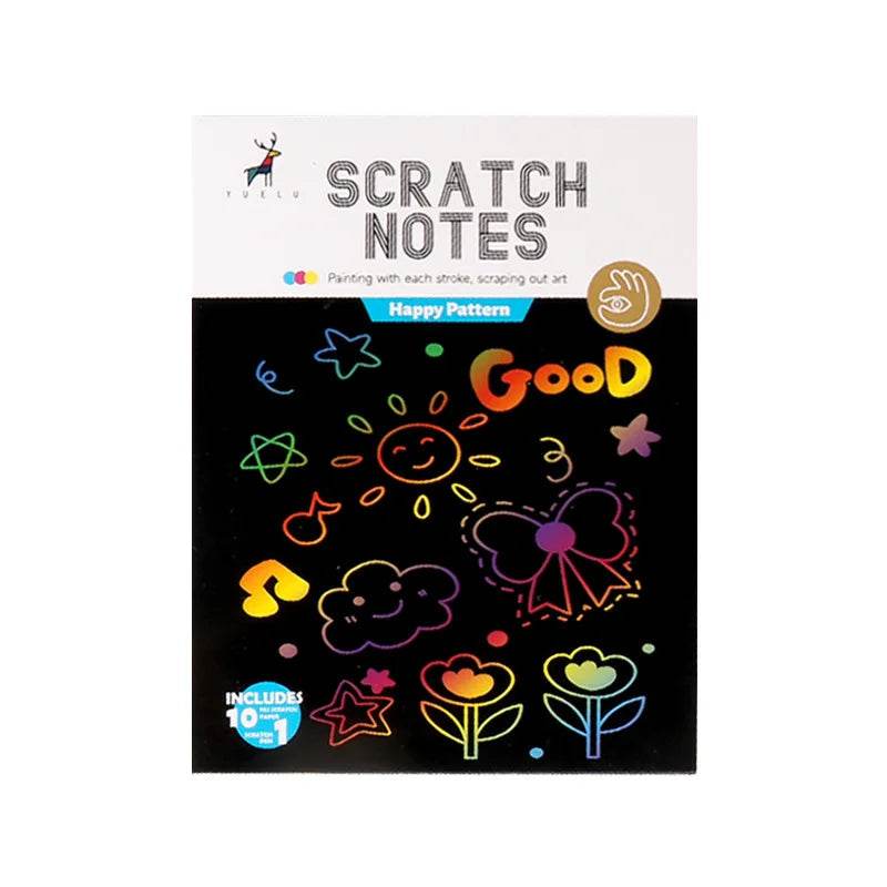 Creative Scratch Art Set for Kids - 10pc Colorful Craft Drawing Kit - ToylandEU