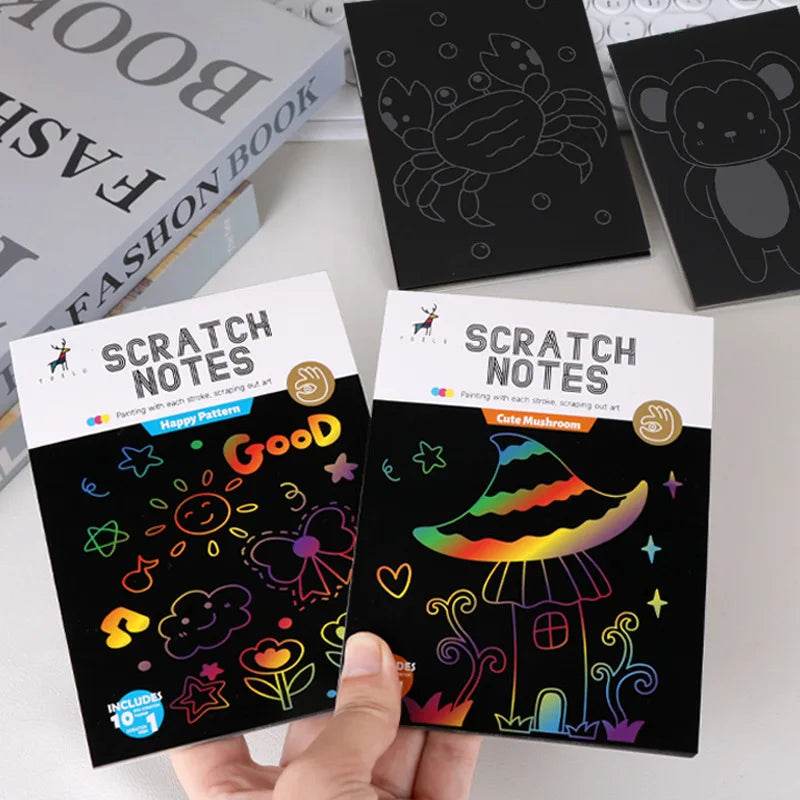 Creative Scratch Art Set for Kids - 10pc Colorful Craft Drawing Kit - ToylandEU