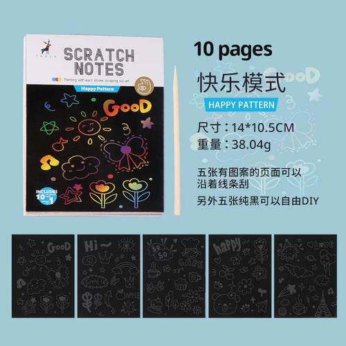 Creative Scratch Art Set for Kids - 10pc Colorful Craft Drawing Kit - ToylandEU