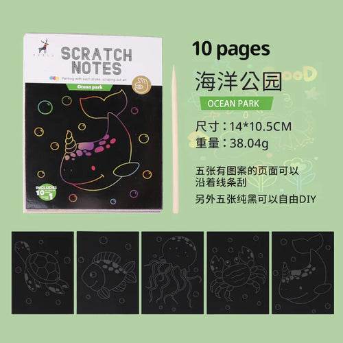 Creative Scratch Art Set for Kids - 10pc Colorful Craft Drawing Kit - ToylandEU