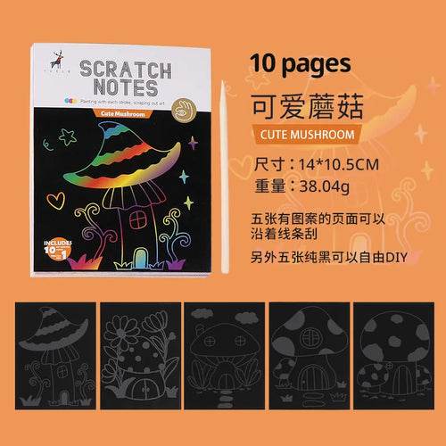 Creative Scratch Art Set for Kids - 10pc Colorful Craft Drawing Kit - ToylandEU