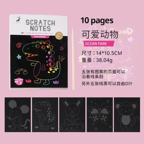 Creative Scratch Art Set for Kids - 10pc Colorful Craft Drawing Kit - ToylandEU