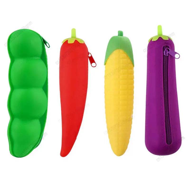 Creative Silicone Pencil Case Eggplant Shape Zipper Kids - ToylandEU
