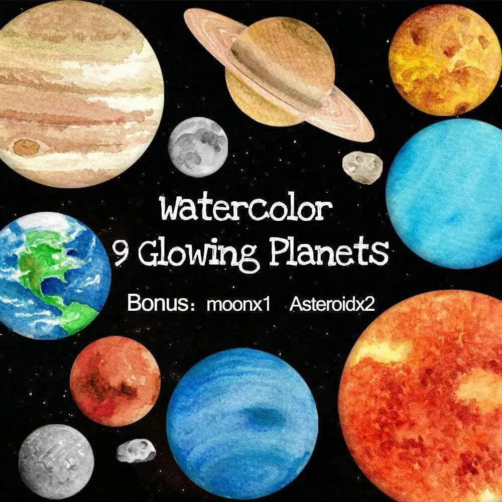  Glowing Solar System Stickers 9 Planets Toyland EU -  ToylandEU™