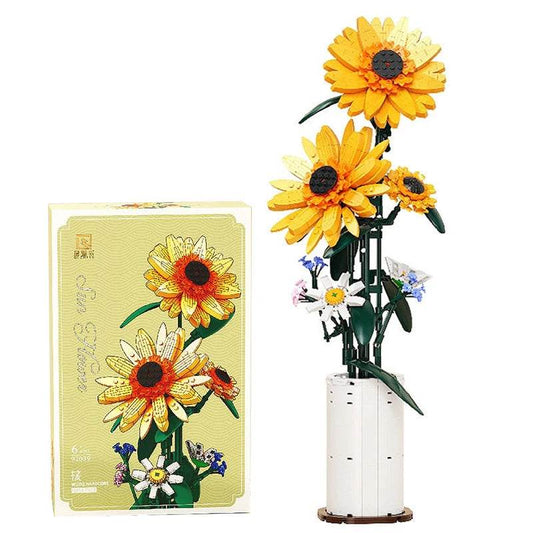 Creative Sunflower Bouquet Potted Building Blocks Gift - ToylandEU