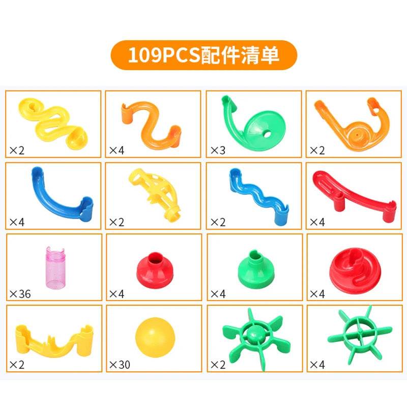 Creative Track Pipe Building Blocks for Kids - Marble Race Maze Toys - ToylandEU