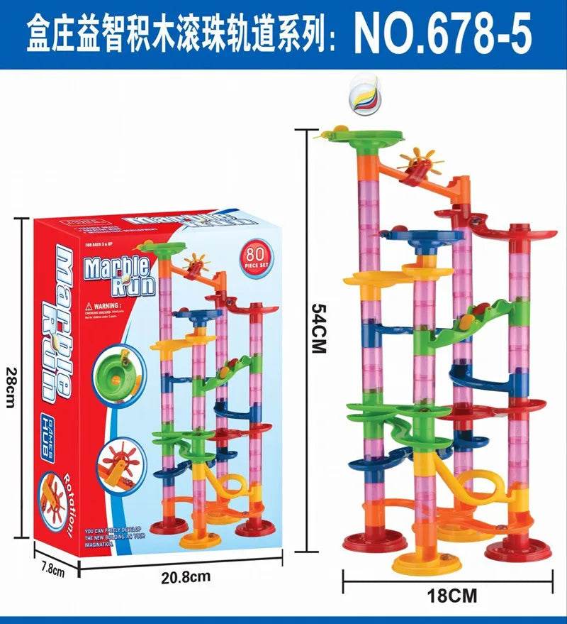 Creative Track Pipe Building Blocks for Kids - Marble Race Maze Toys - ToylandEU