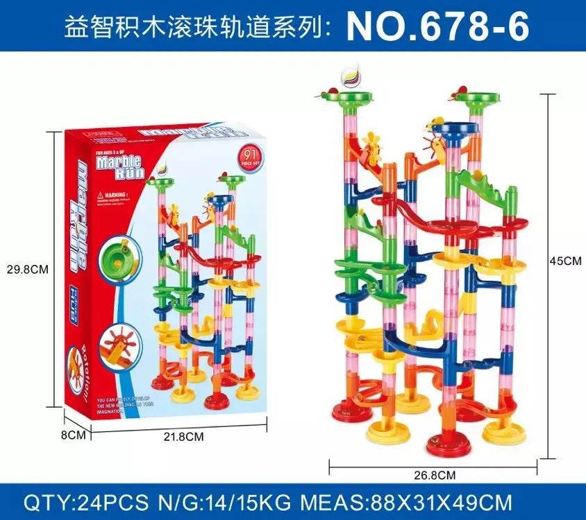 Creative Track Pipe Building Blocks for Kids - Marble Race Maze Toys - ToylandEU