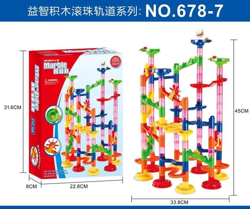 Creative Track Pipe Building Blocks for Kids - Marble Race Maze Toys - ToylandEU