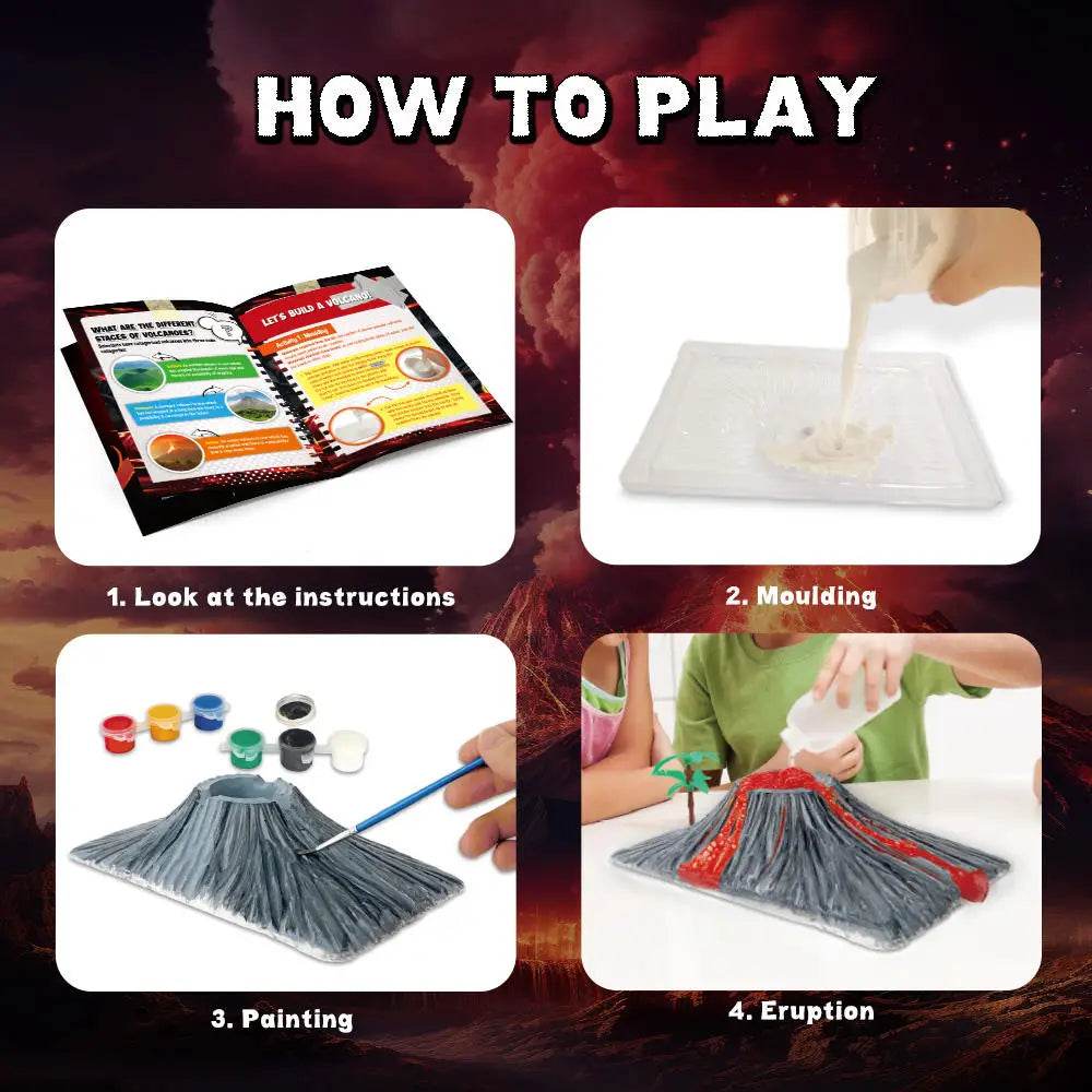 Creative Volcano Eruption Experiment Set DIY Painting Coloring Kit Educational Science Toy Birthday Gifts for Boys and Girls - ToylandEU