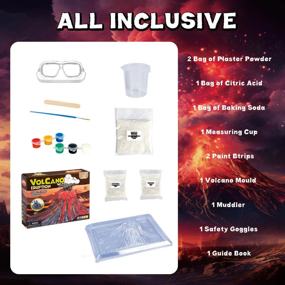 Creative Volcano Eruption Experiment Set DIY Painting Coloring Kit Educational Science Toy Birthday Gifts for Boys and Girls - ToylandEU