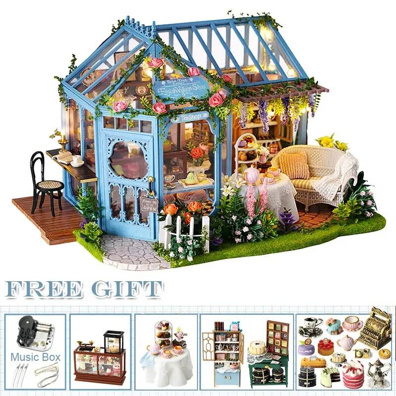 Creative Wooden DIY Dollhouse with Furniture - Perfect Kids' Gift! - ToylandEU