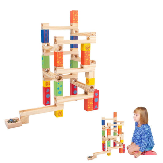 Creative Wooden Marble Run Race Track Building Toy for Kids 3+ - ToylandEU