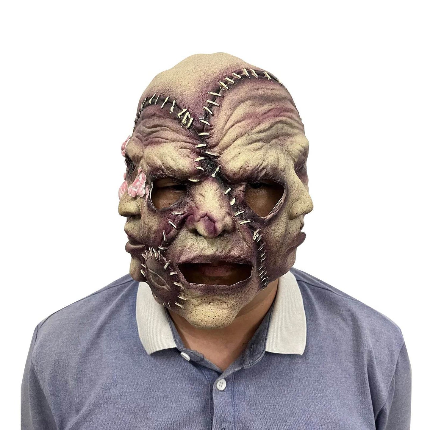Creepy Latex Mask Three Faced Demon Halloween Cosplay - ToylandEU