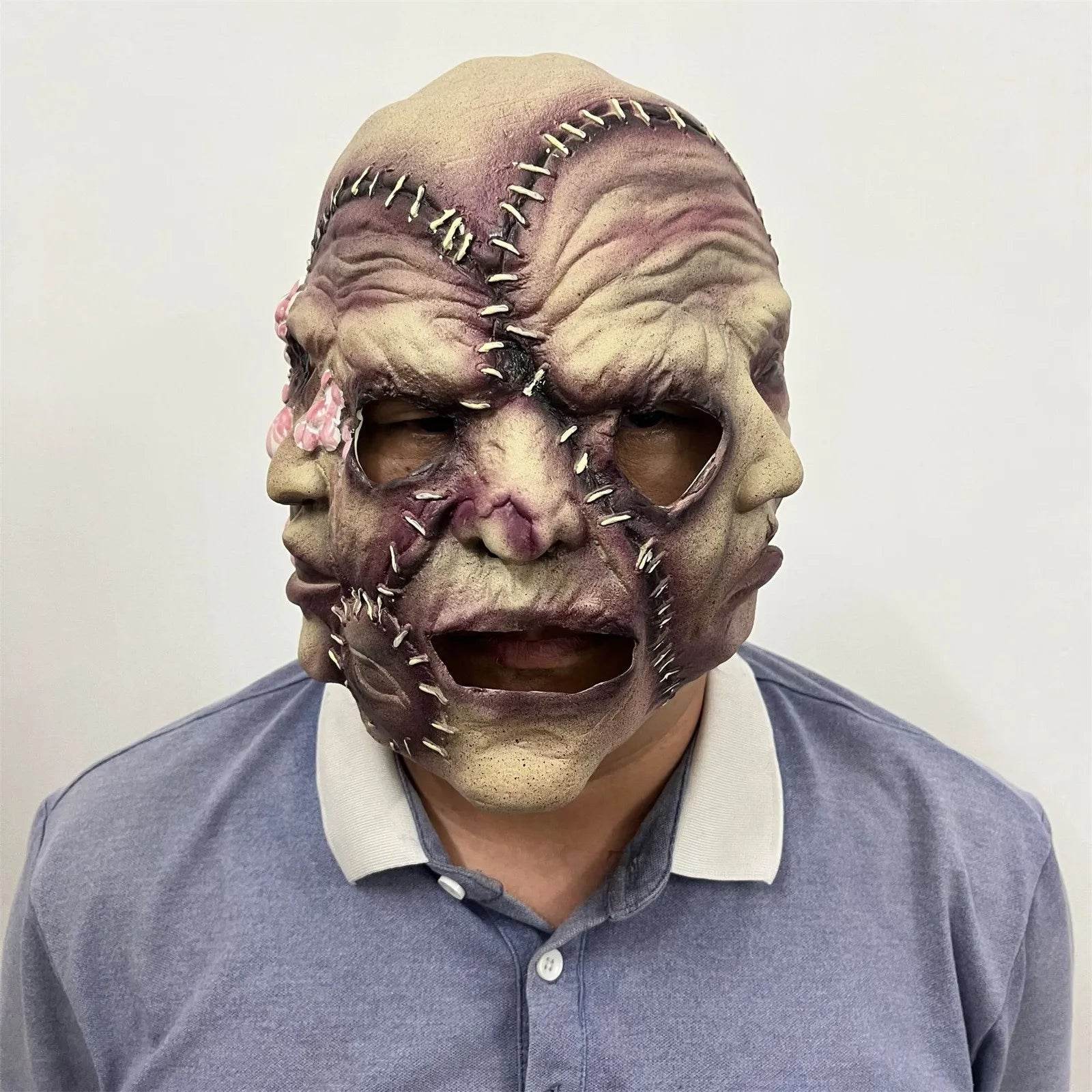 Creepy Latex Mask Three Faced Demon Halloween Cosplay - ToylandEU