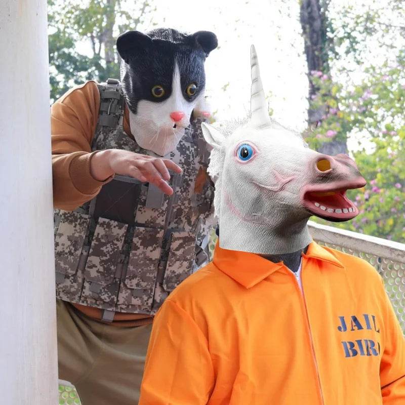 Creepy Mask Animal Head Unicorn Unisex Latex Party Costume - ToylandEU