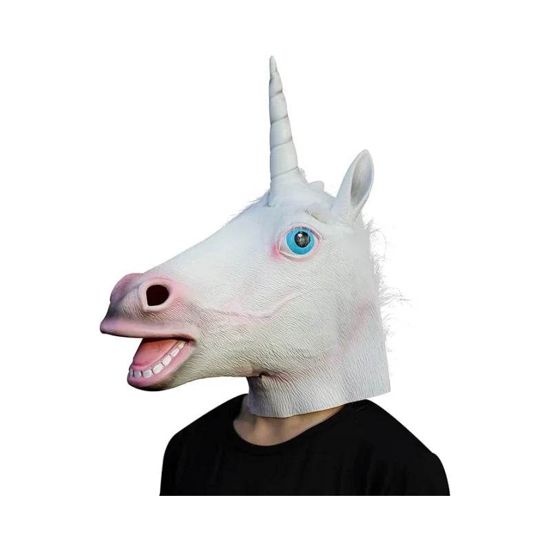 Creepy Mask Animal Head Unicorn Unisex Latex Party Costume - ToylandEU