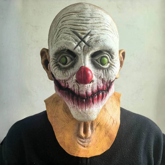 Mens Creepy Stitches The Clown Mask Full Neck Horror House Scary Joker Costume Mask for Halloween Adults Clown Evil Face - ToylandEU