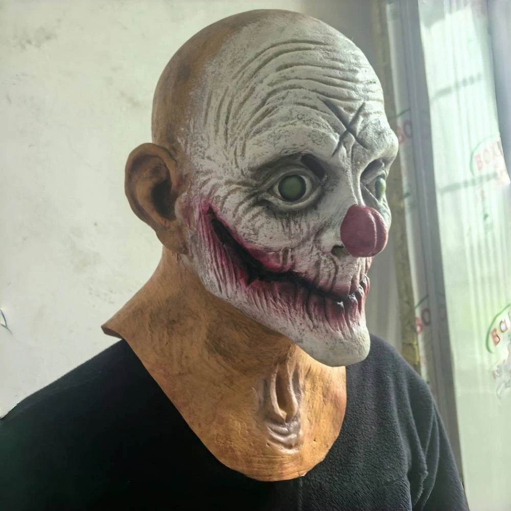 Mens Creepy Stitches The Clown Mask Full Neck Horror House Scary Joker Costume Mask for Halloween Adults Clown Evil Face - ToylandEU