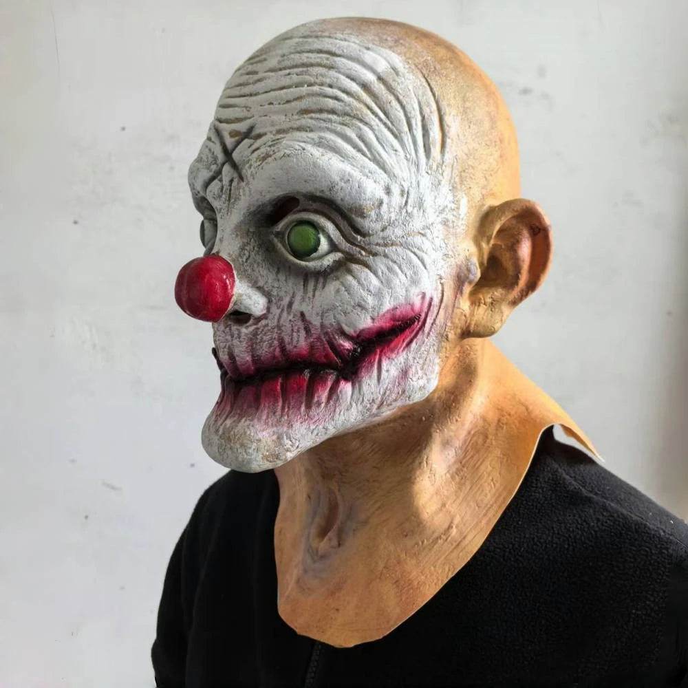 Mens Creepy Stitches The Clown Mask Full Neck Horror House Scary Joker Costume Mask for Halloween Adults Clown Evil Face - ToylandEU