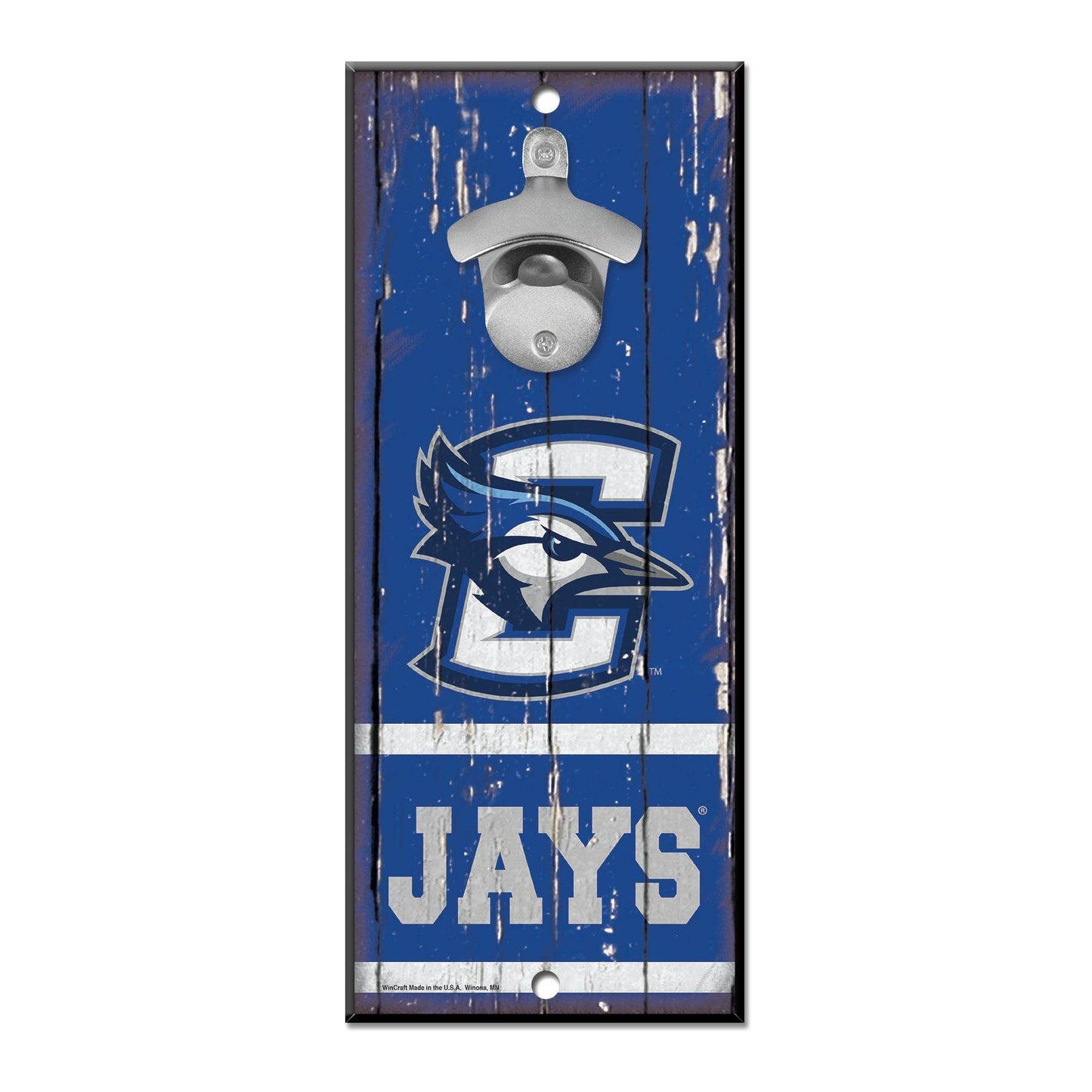Creighton Blue Jays Wood Sign Bottle Opener 5x11 Wall Mount - ToylandEU