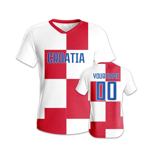 Croatia Soccer Jersey Custom Football Shirt With Personalized Name And Number, Breathable Knit Fabric, Quick Dry - ToylandEU