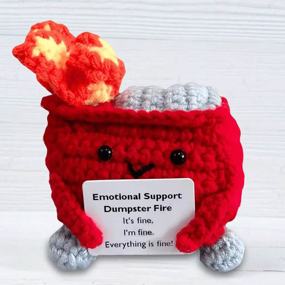 Crochet Dumpster Fire Cute Emotional Support Positive Crochet Dumpster Fire Funny Gifts for Friends and Coworkers - ToylandEU