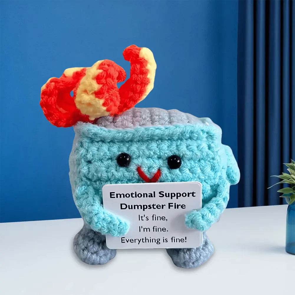 Crochet Dumpster Fire Cute Emotional Support Positive Crochet Dumpster Fire Funny Gifts for Friends and Coworkers - ToylandEU