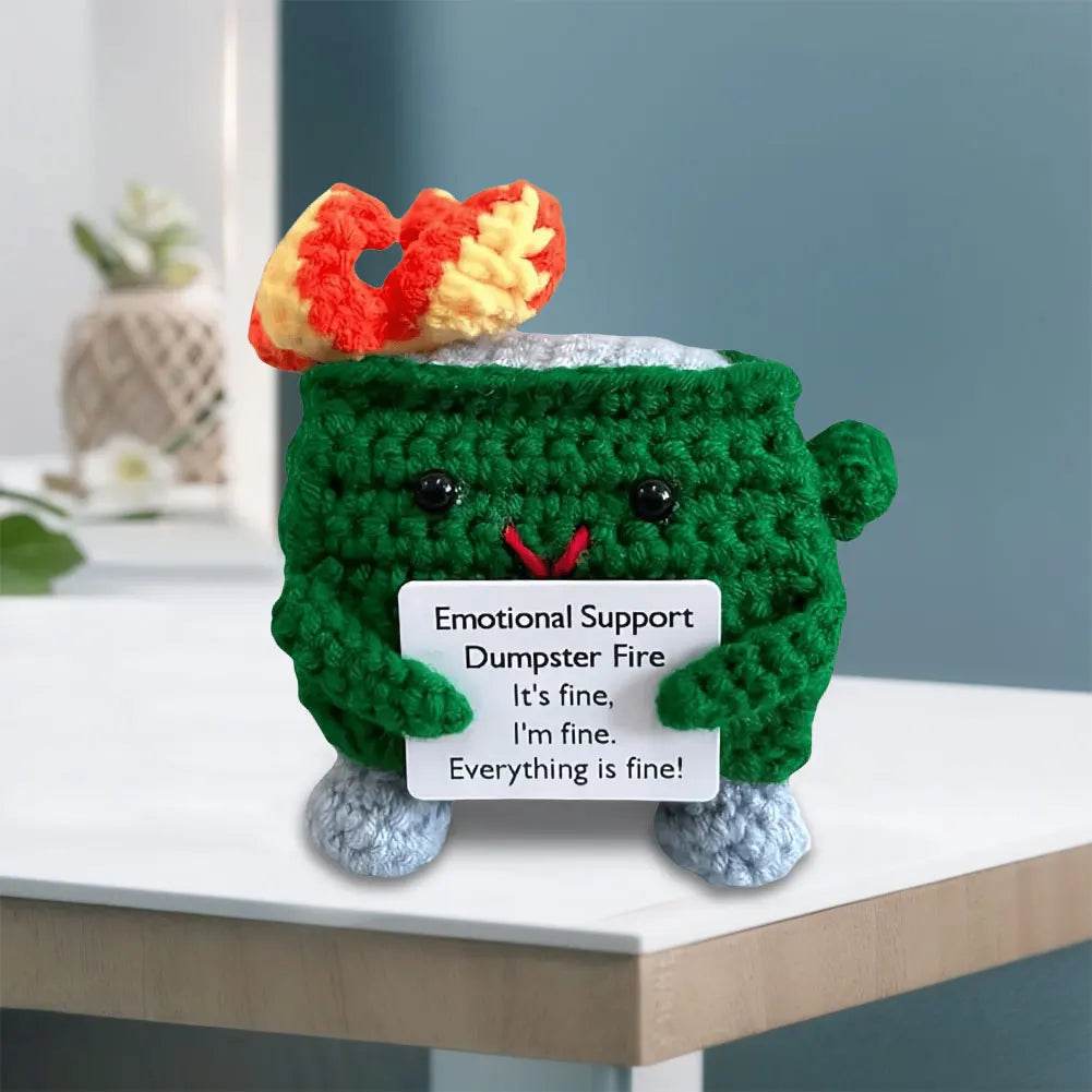 Crochet Dumpster Fire Cute Emotional Support Positive Crochet Dumpster Fire Funny Gifts for Friends and Coworkers - ToylandEU