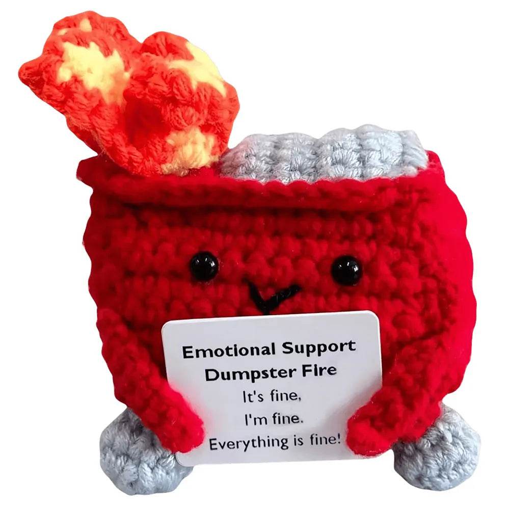 Crochet Dumpster Fire Cute Emotional Support Positive Crochet Dumpster Fire Funny Gifts for Friends and Coworkers - ToylandEU