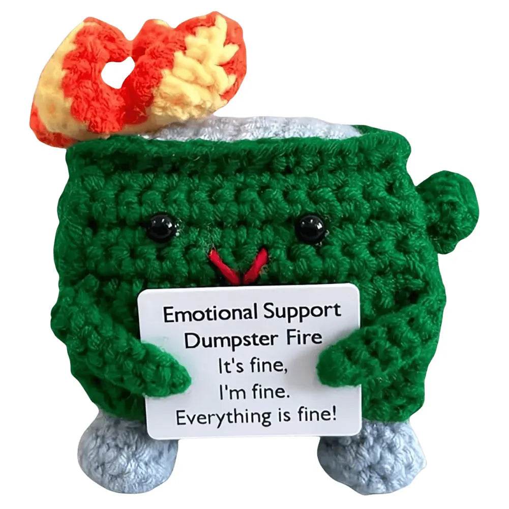 Crochet Dumpster Fire Cute Emotional Support Positive Crochet Dumpster Fire Funny Gifts for Friends and Coworkers - ToylandEU