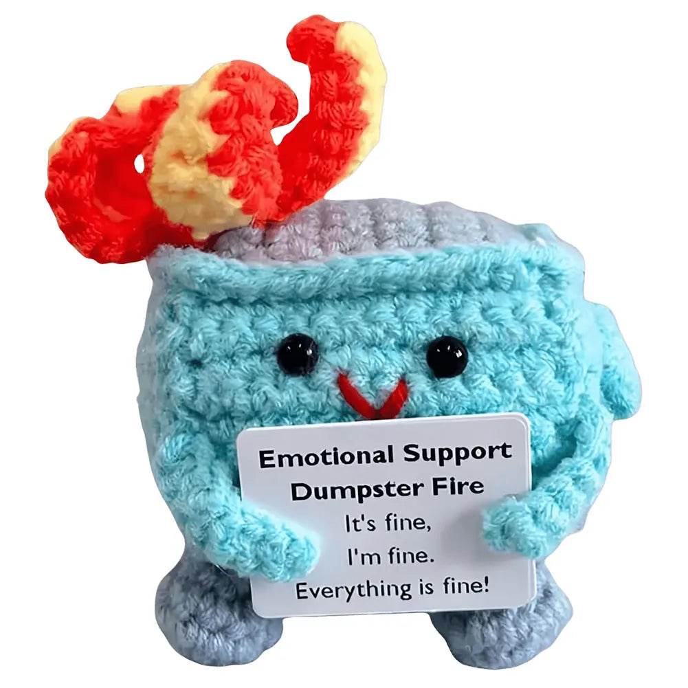 Crochet Dumpster Fire Cute Emotional Support Positive Crochet Dumpster Fire Funny Gifts for Friends and Coworkers - ToylandEU