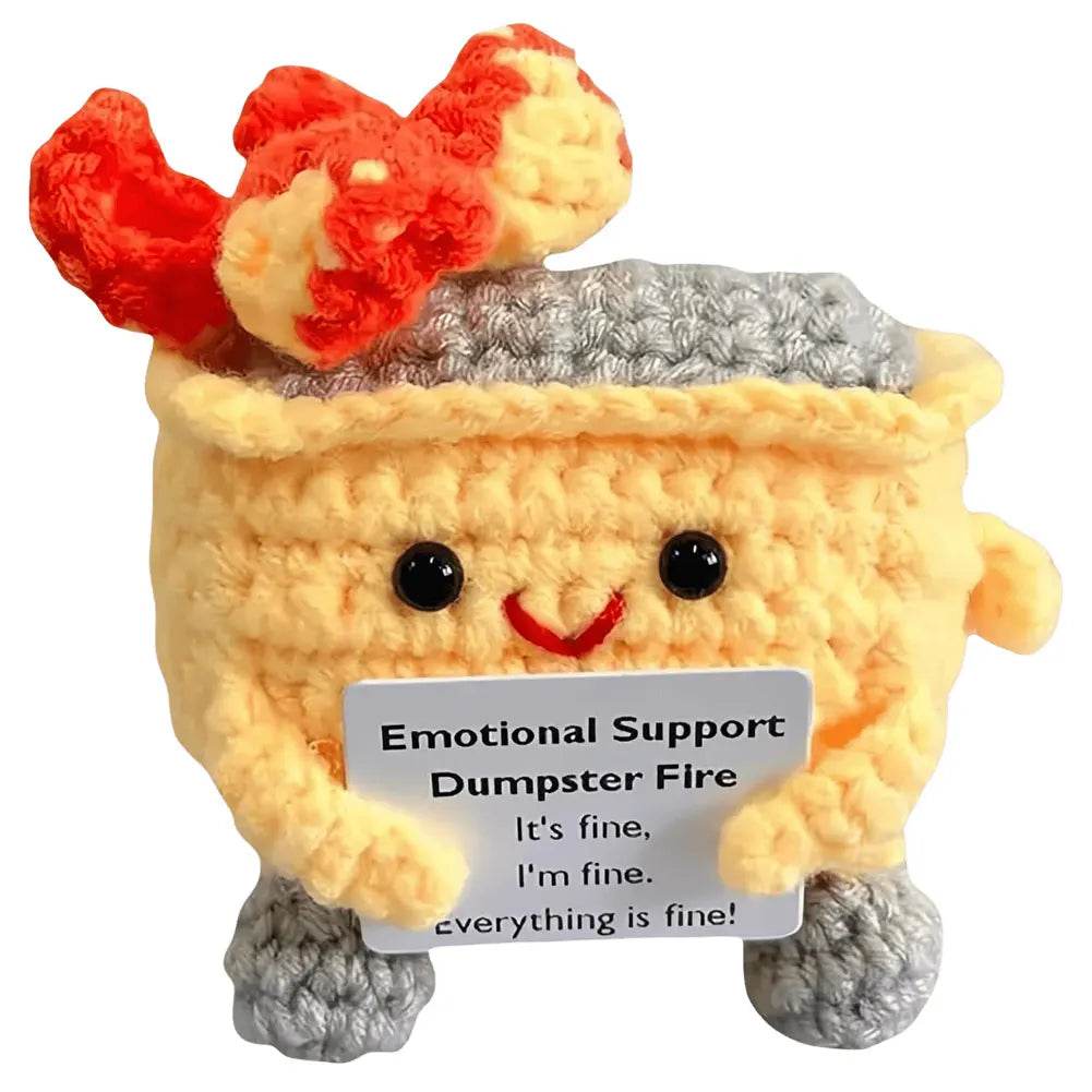 Crochet Dumpster Fire Cute Emotional Support Positive Crochet Dumpster Fire Funny Gifts for Friends and Coworkers - ToylandEU