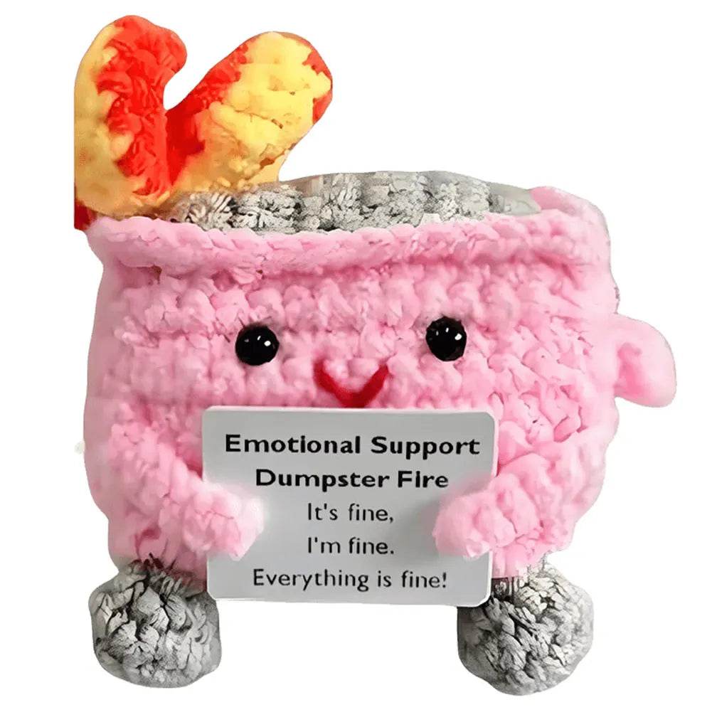 Crochet Dumpster Fire Cute Emotional Support Positive Crochet Dumpster Fire Funny Gifts for Friends and Coworkers - ToylandEU