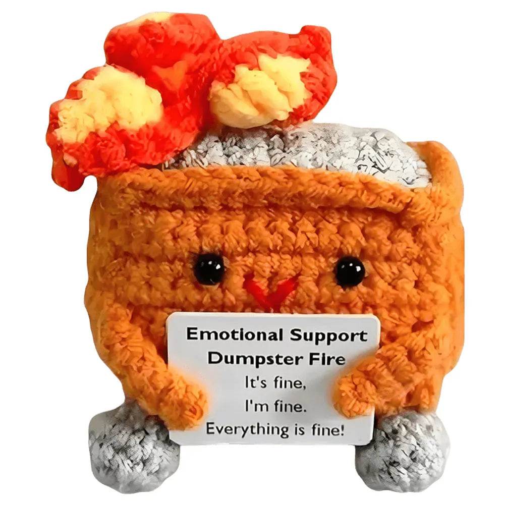 Crochet Dumpster Fire Cute Emotional Support Positive Crochet Dumpster Fire Funny Gifts for Friends and Coworkers - ToylandEU