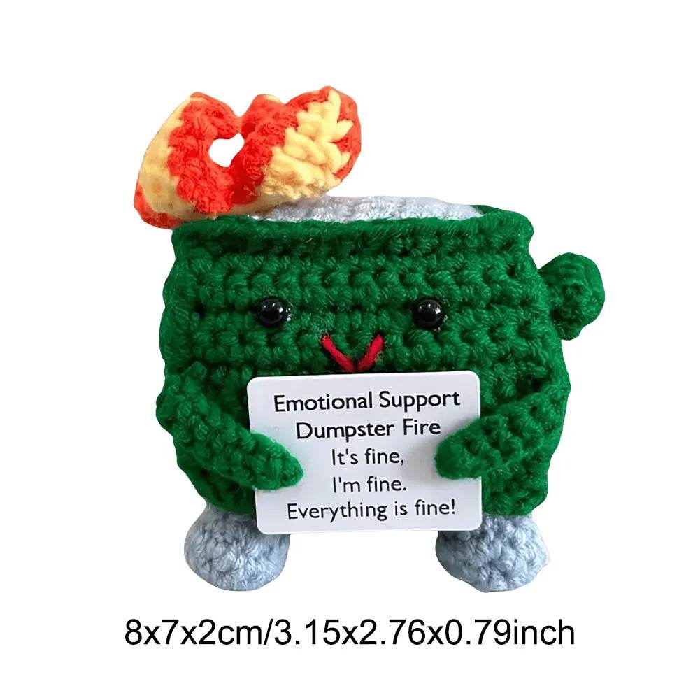 Crochet Dumpster Fire Cute Emotional Support Positive Crochet Dumpster Fire Funny Gifts for Friends and Coworkers - ToylandEU