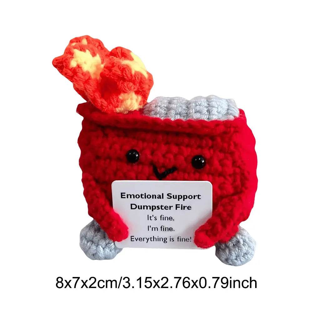 Crochet Dumpster Fire Cute Emotional Support Positive Crochet Dumpster Fire Funny Gifts for Friends and Coworkers - ToylandEU
