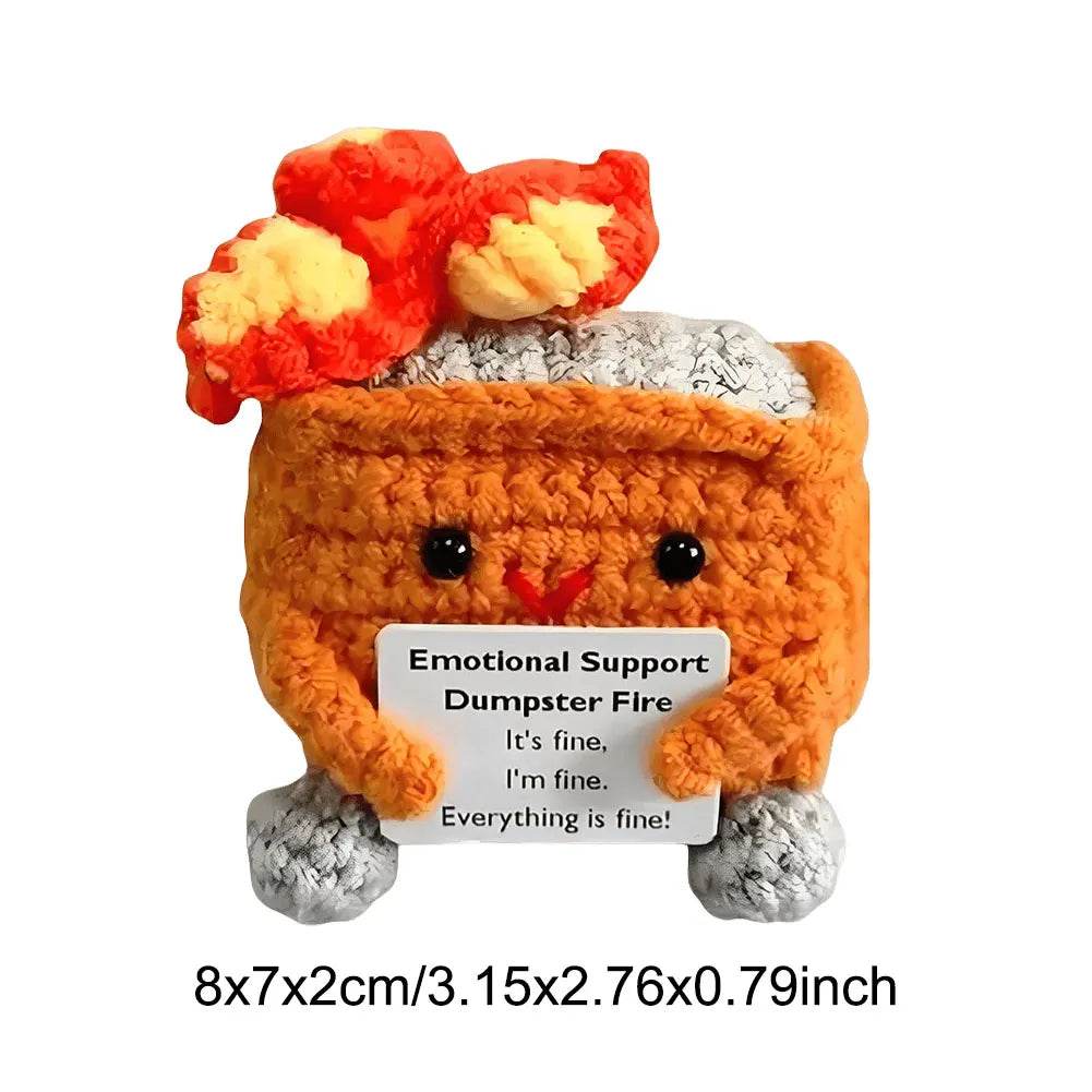 Crochet Dumpster Fire Cute Emotional Support Positive Crochet Dumpster Fire Funny Gifts for Friends and Coworkers - ToylandEU