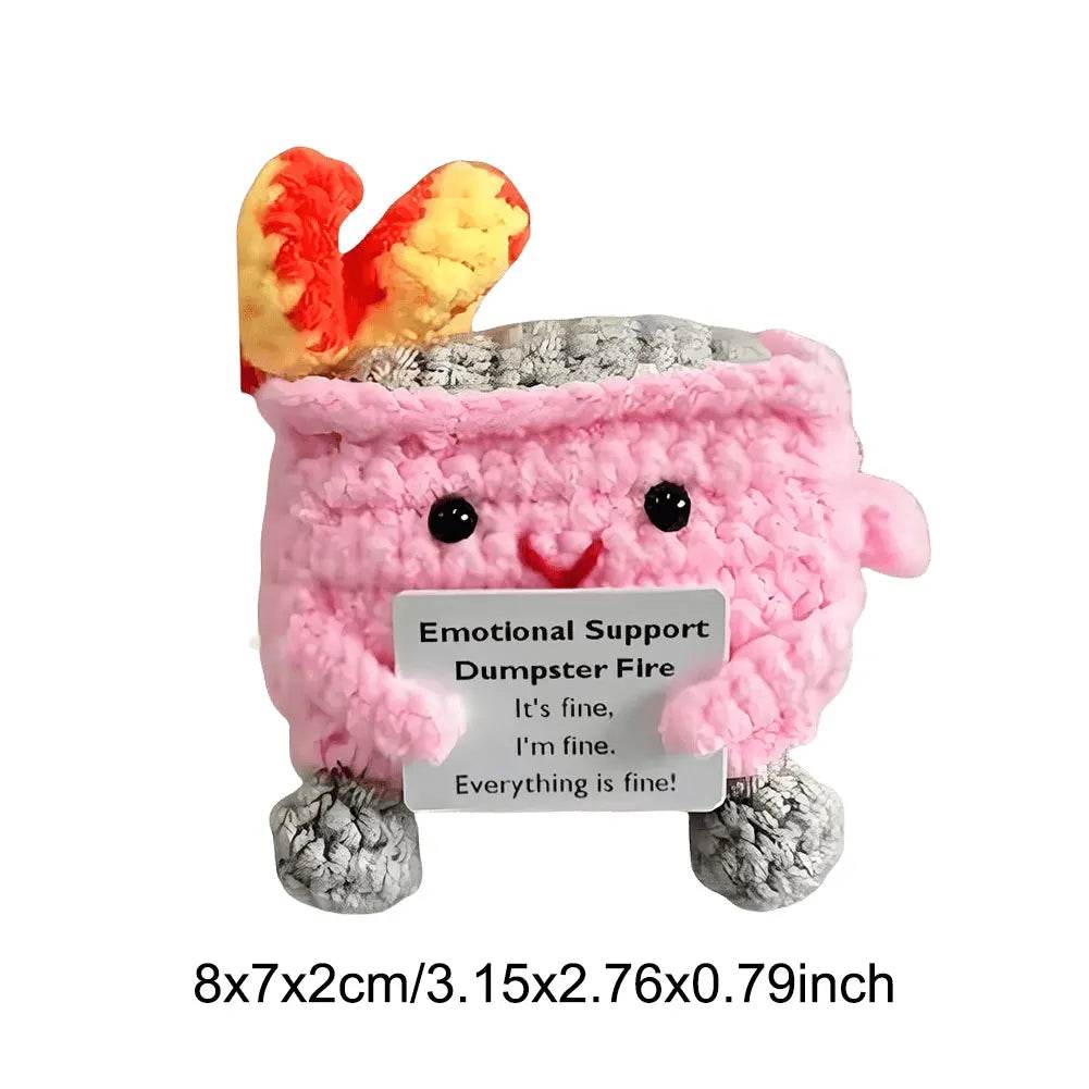 Crochet Dumpster Fire Cute Emotional Support Positive Crochet Dumpster Fire Funny Gifts for Friends and Coworkers - ToylandEU