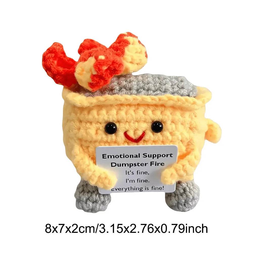 Crochet Dumpster Fire Cute Emotional Support Positive Crochet Dumpster Fire Funny Gifts for Friends and Coworkers - ToylandEU