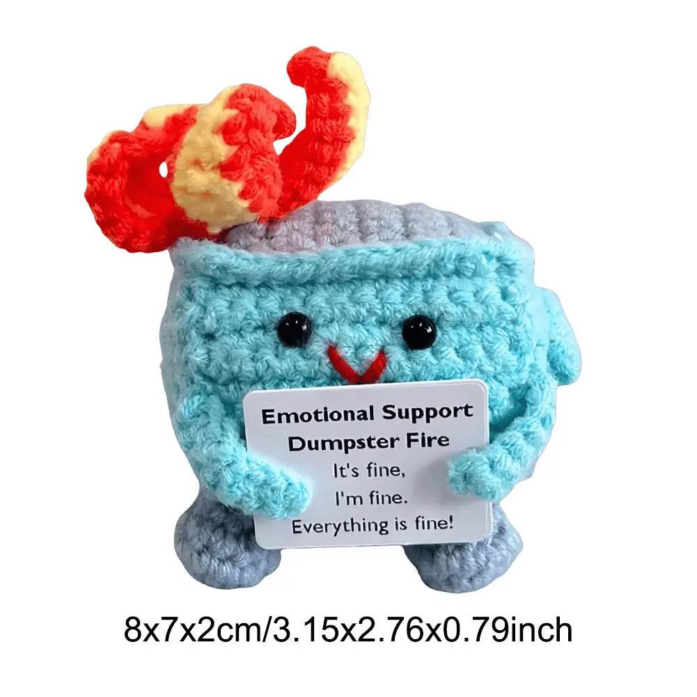 Crochet Dumpster Fire Cute Emotional Support Positive Crochet Dumpster Fire Funny Gifts for Friends and Coworkers - ToylandEU
