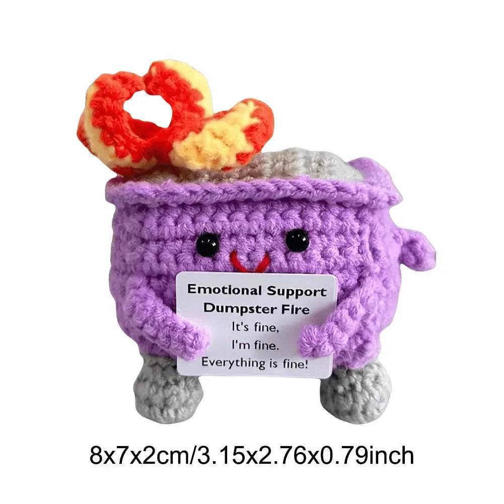 Crochet Dumpster Fire Cute Emotional Support Positive Crochet Dumpster Fire Funny Gifts for Friends and Coworkers - ToylandEU