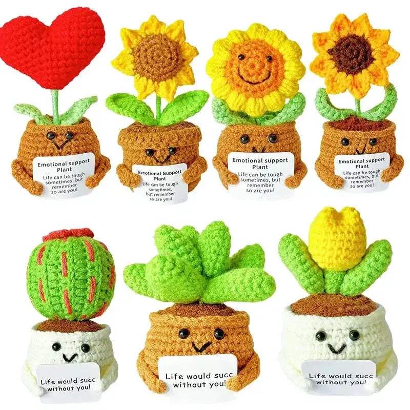 Crochet Sunflower Doll Positive Energy Gift Handmade Decor - ToylandEU