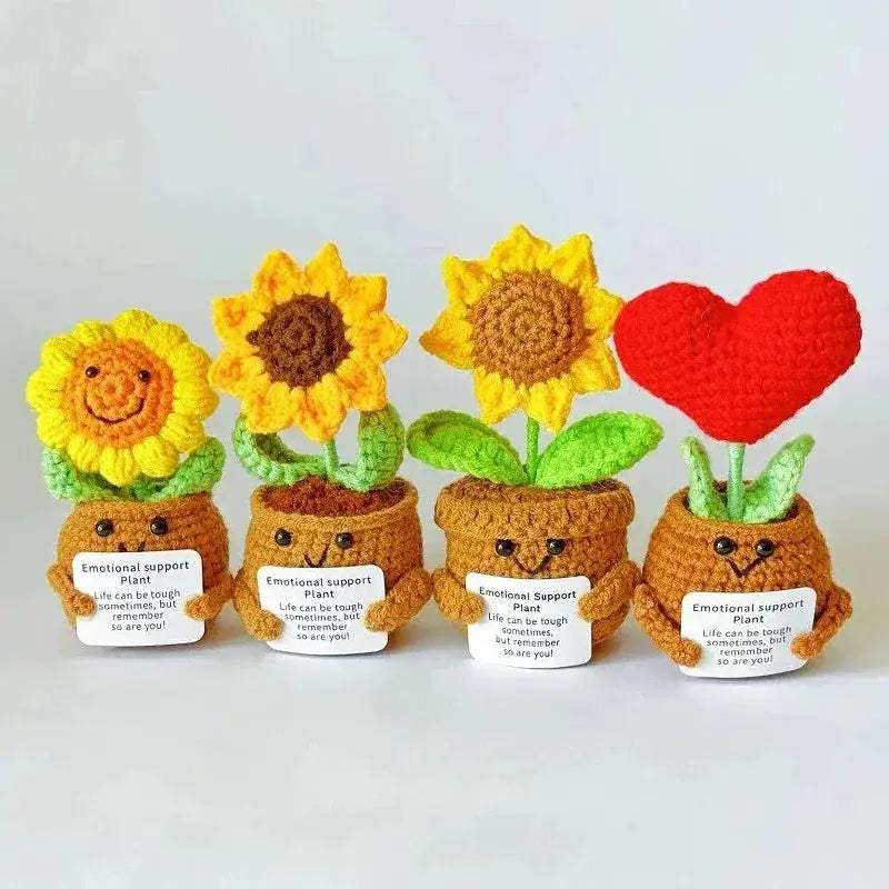 Crochet Sunflower Doll Positive Energy Gift Handmade Decor - ToylandEU